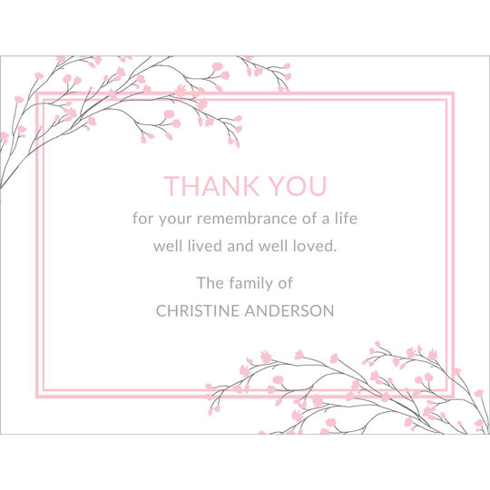 Blush Tiny Blossoms Flat Sympathy Cards